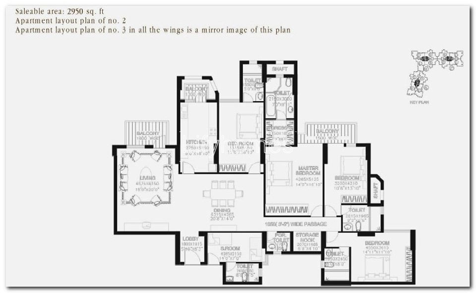 4 BHK Flat/Apartment For Rent in Dlf The Summit, Sector 54, Golf Course Road, Gurgaon — photo 2