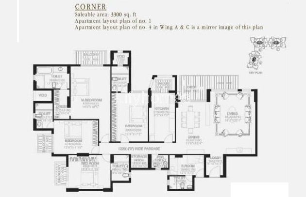 4 BHK Flat/Apartment For Rent in Dlf The Summit, Sector 54, Golf Course Road, Gurgaon — photo 3