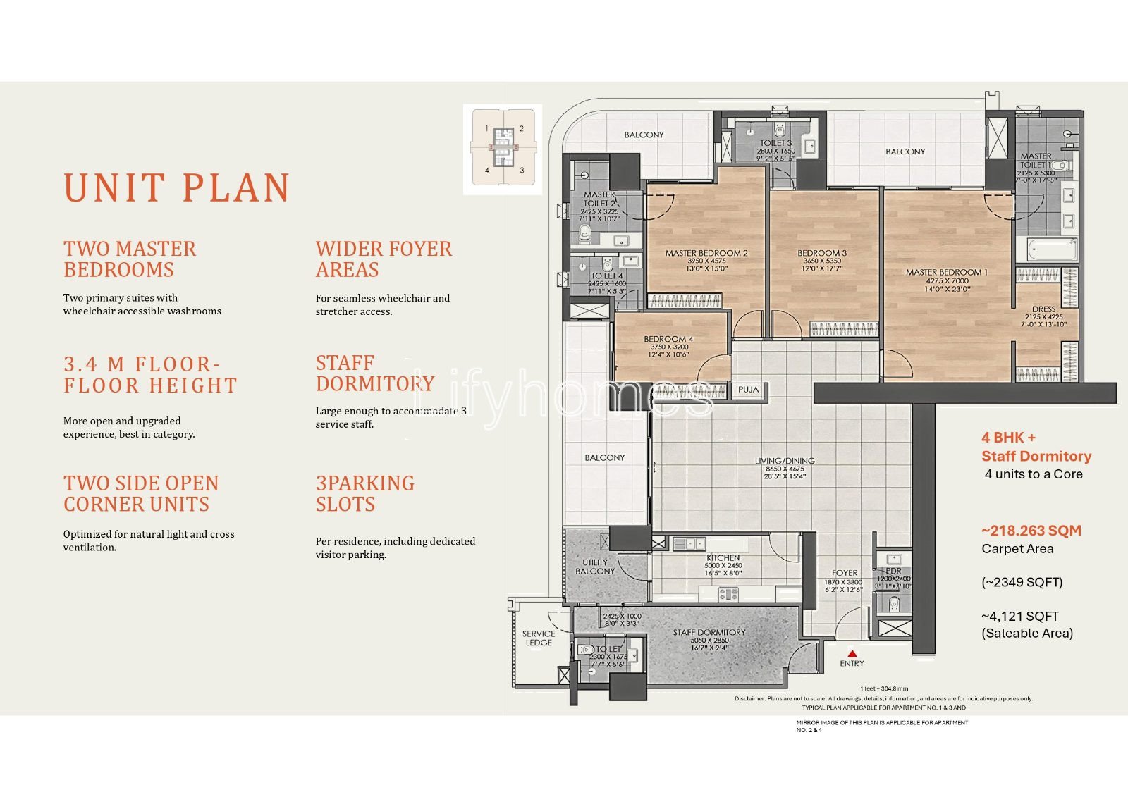 4 BHK Flat/Apartment For Sale in DLF The Aureva, Sector 63, Gurgaon — photo 3