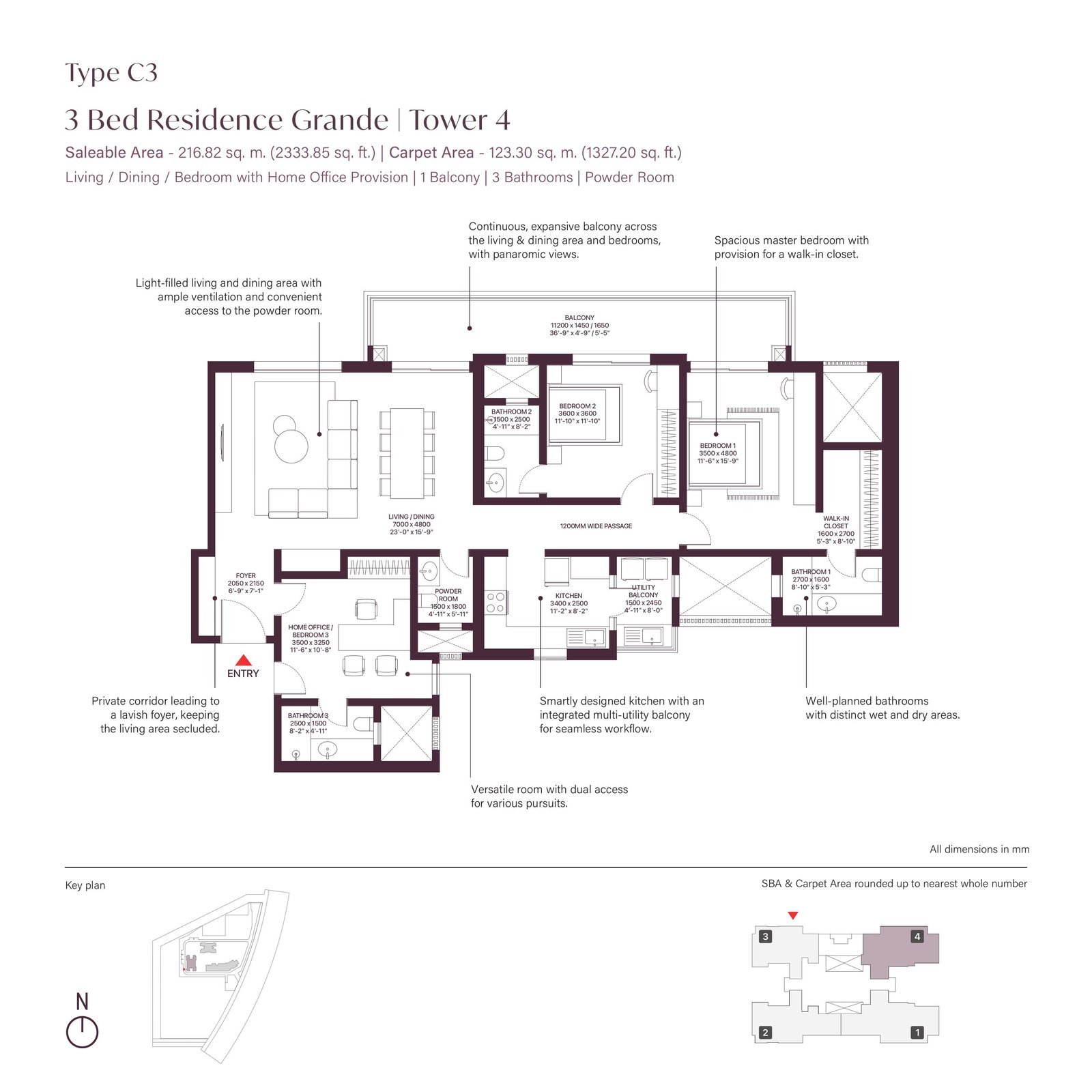 3 BHK plan
