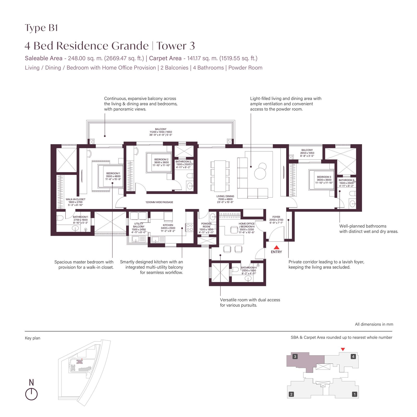4 BHK floor plan