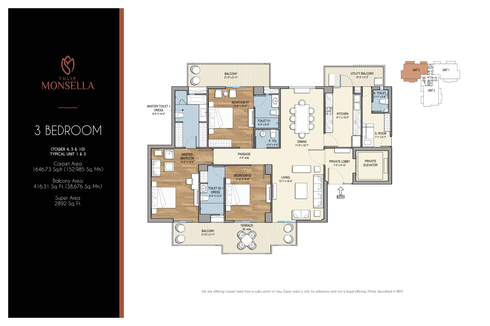 3 BHK plan