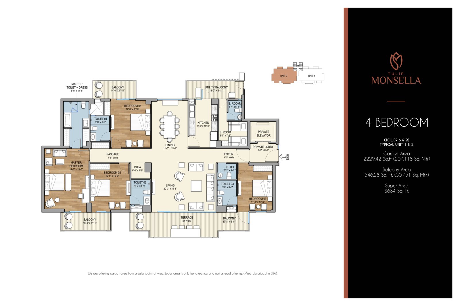 4 BHK floor plan